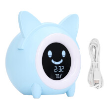 (Light Blue) Kinder Wecker Digital-Nachtlicht Rosa