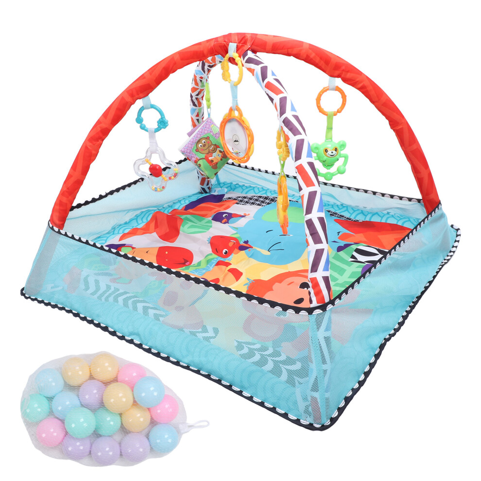 Baby Gym Play Mat Cloth Book Rattles Mirror Sensory Tummy Time