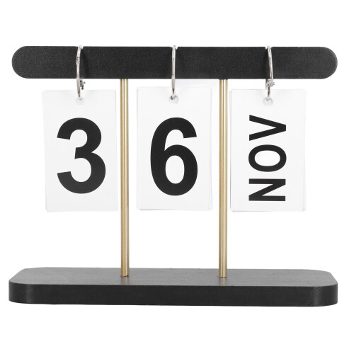 (Black) Wiederverwendbarer stehender Flip-Kalender schwarz 2