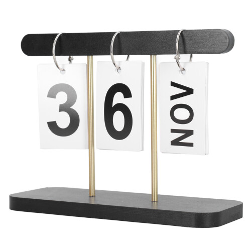 (Black) Wiederverwendbarer stehender Flip-Kalender schwarz 1