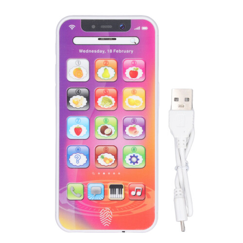 (Purple) Kids LED Rechargeable Learning Phone Blue