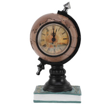 (Brown) Globus-Uhr Deko Tisch Harz Weltkarte mit Münzbank