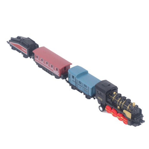 (Black) Vintage Alloy Pull-Back Steam Train Red 1
