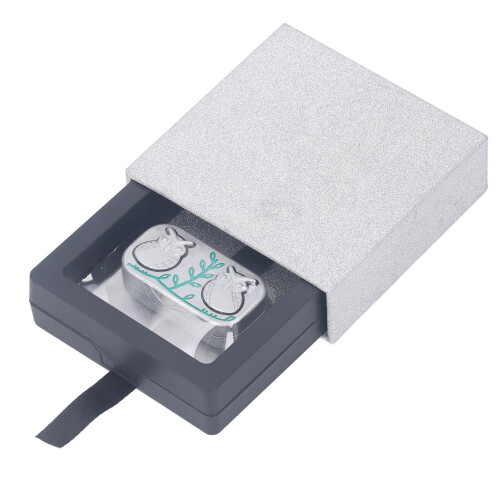 (Silver) Eulen-Muster Stressrelief Fidget Slider Schwarz