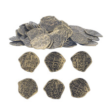 (Bronzed) 100x Piratenmünzen Deko Halloween Silber Hochsimuliert