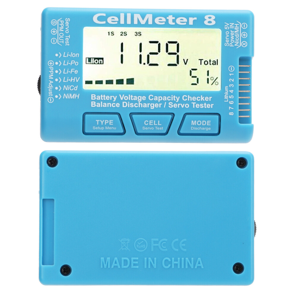 Digital Battery Capacity Tester For Lipo, Liion, Nimh, Nicd 8S 5031357205225
