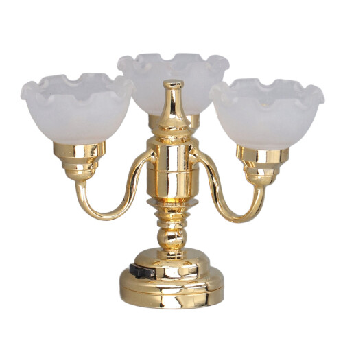 Luce Soffitto Dollhouse 3 Teste Metallo Vetro 1:12 2