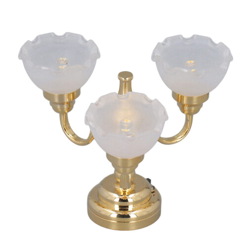 Luce Soffitto Dollhouse 3 Teste Metallo Vetro 1:12 1