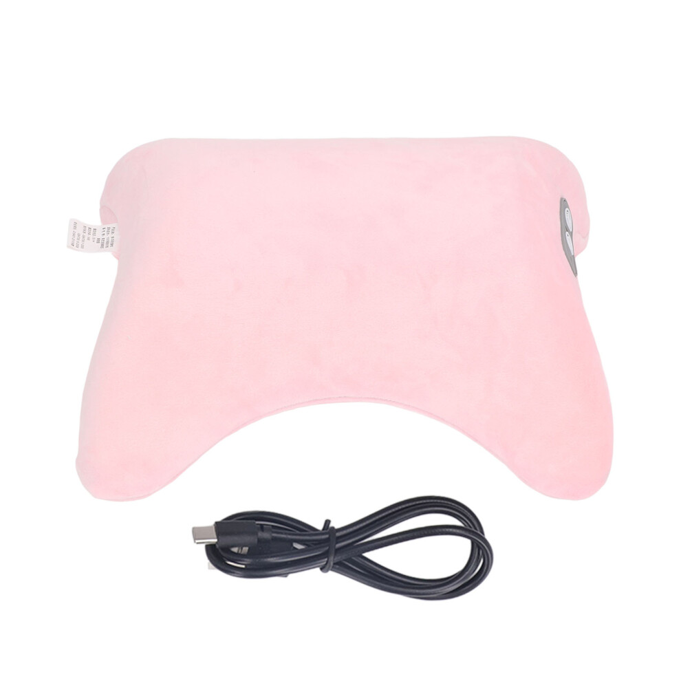 (Pink) Neck Back Massager Pillow with Heat Shiatsu Relief Gray