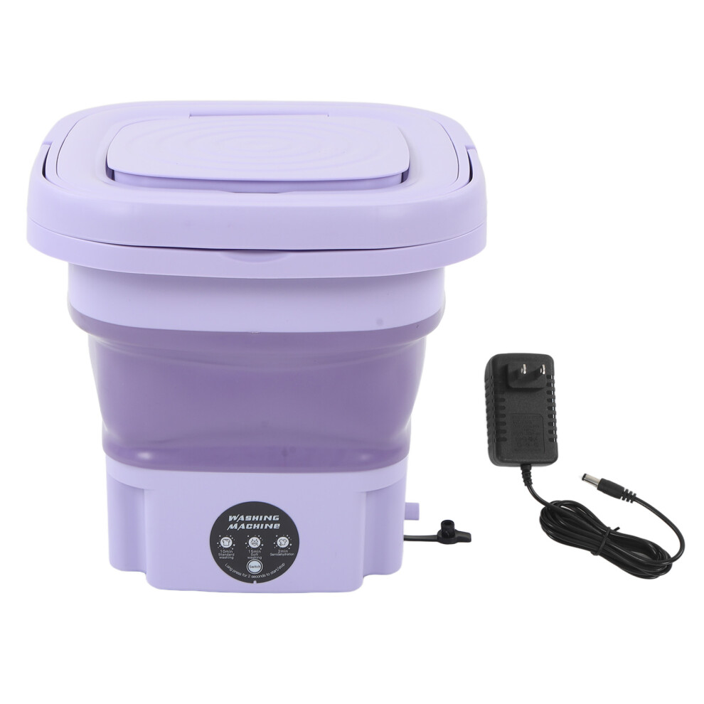 (Purple US Plug) Portable Foldable Washing Machine 8L 100-240V Mint Green EU Plug-image-OPC-PMMKNDR-NEW