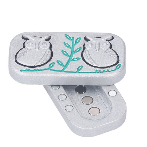 (Silver) Eulen-Muster Stressrelief Fidget Slider Schwarz 1