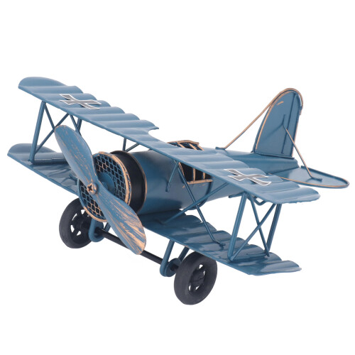Retro Metal Airplane Model Vintage Decorative Statue