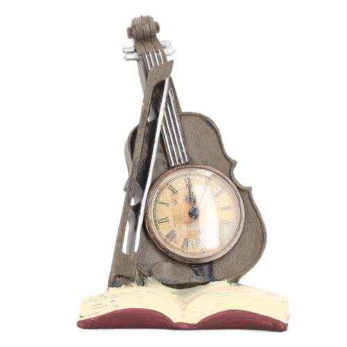 Vintage viool klok ornament decor