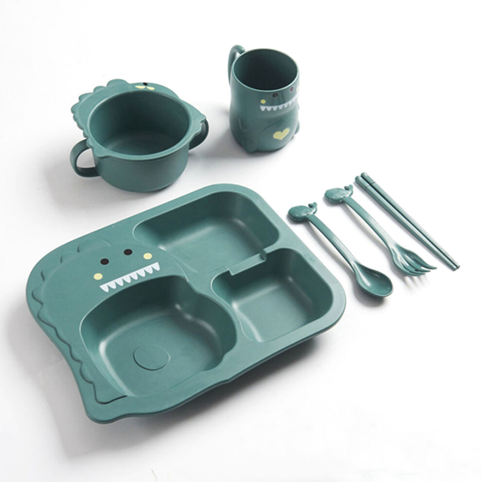 Baby Dinosaur Divided Dinner Plate Set with Spoon Fork Cup