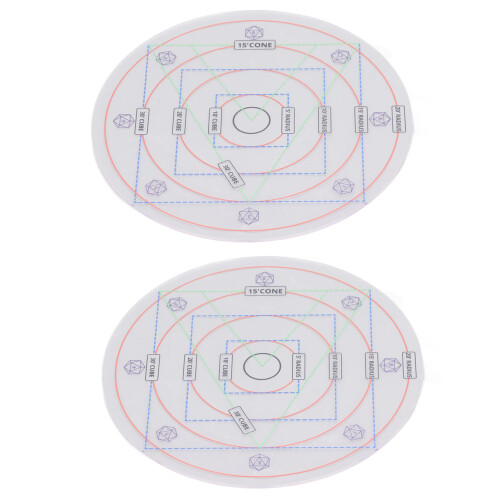 2pcs AOE Damage Template 20ft 15ft 10ft 5ft Radius Acrylic