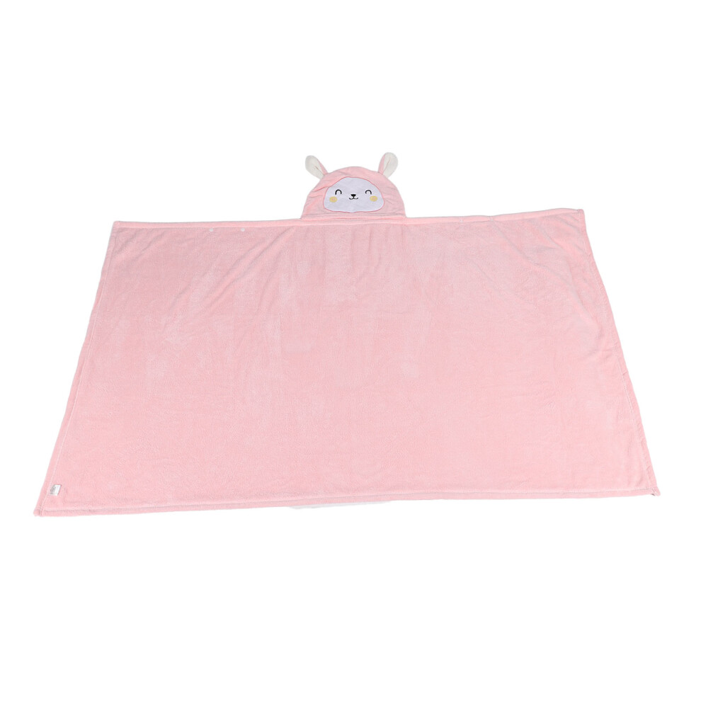 (Pink 31.5 X 59.1in) Baby Coral Fleece Hooded Towel Bunny Absorbent 31.5x59.1in