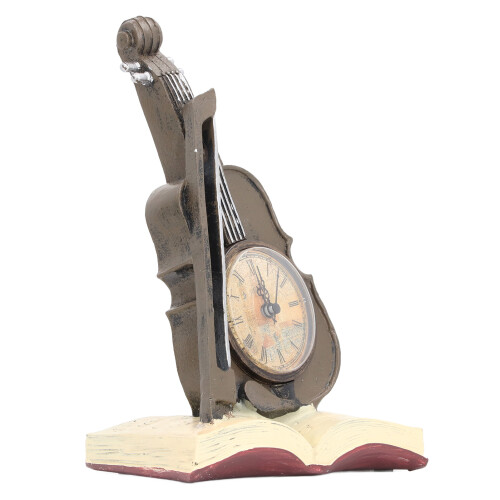 Vintage viool klok ornament decor 1