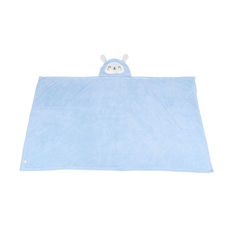 (Blue 31.5 X 59.1in) Baby Coral Fleece Hooded Towel Bunny Absorbent 31.5x59.1in