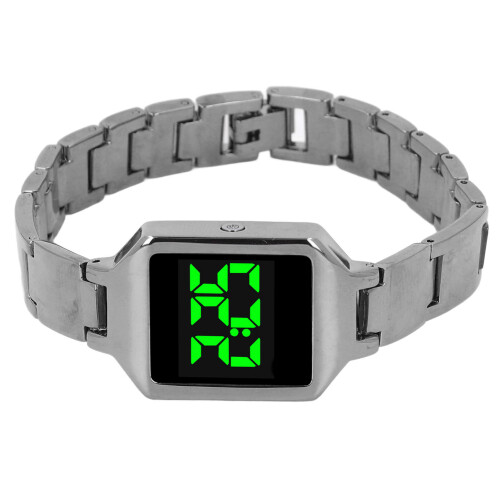 (Black) Digitale Armbanduhr HD wasserdicht Silber