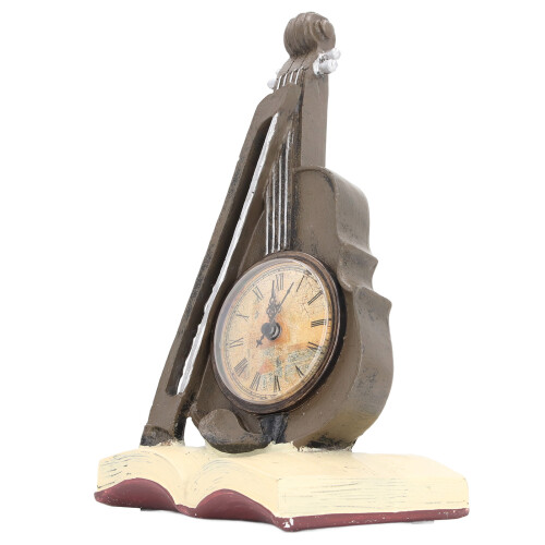 Vintage viool klok ornament decor 2