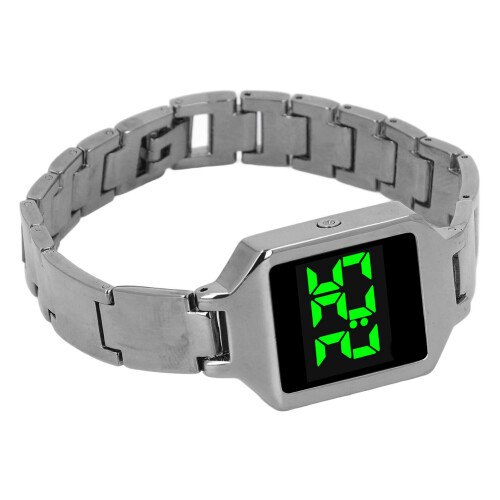 (Black) Digitale Armbanduhr HD wasserdicht Silber 1