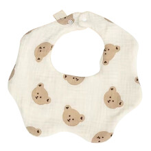 (Bear Head) Bavaglino Petalo Cotone Morbido Assorbente