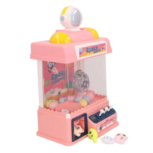 (Pink) Mini Portable Pink Arcade Claw Machine with Sound Effects 1