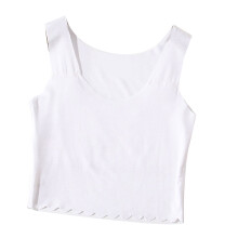 (White 140cm / 55.1in) Girls Seamless Bra Breathable Thin Teen Vest White 130cm