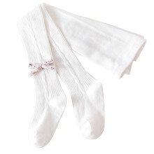 (M(85‑95cm / 33.5‑37.4in)) Baby Girl Tights Bowknot Cotton White XS 65-75cm Detachable Crotch