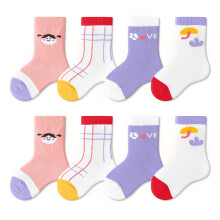 (S for Length 8‑10cm Age 0‑6 Months) 4 Stuks Baby Sokken Roze Cartoon