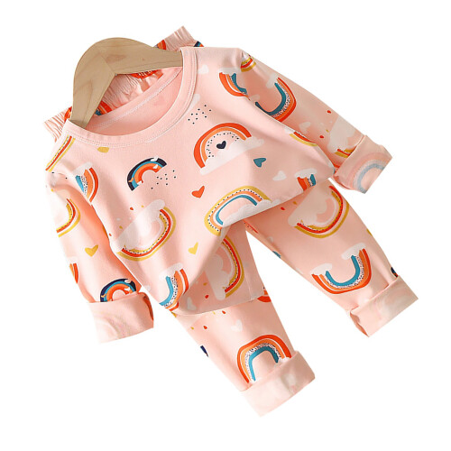 Baby-Baumwoll-Pyjama Set elastischer Bund Langarm 2-teilig 90cm 1