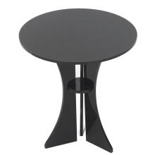 (Black) Puppenhaus-Tisch rund, schwarz, Acryl, 1:6 Miniatur
