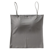 (Grey Free Size) Nahtloses Weißes Spaghettiträger-Tanktop Lang