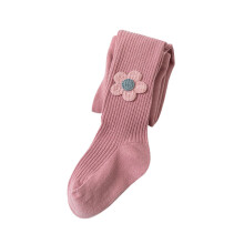 (Pink S, Suitable for Height 80‑90cm/31.5‑35.4in) Girls Dance Tights Soft Cotton Elastic Breathable Footed Socks Black M