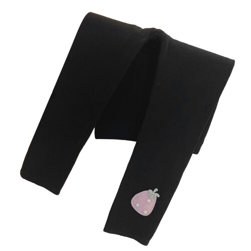 (51.2in) Nahtlose Kinderleggings Weich Elastisch Schwarz 100cm 1