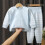 Kid Pajamas Set 2 Piece Mushroom Pattern Blue 73cm 5