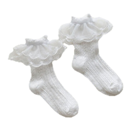 (S for 1‑3 Years Old) Kleinkind Mädchen Rüschen Mesh Socken Weiß Bündchen 1
