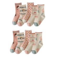 (L) Kids Girl Socks Cartoon Cotton Mid Calf Socks Autumn Winter XXL