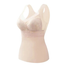 (Skin Color XL( for 50‑62.5kg)) Women Padded Tank Top Built-in Bra Thin Ice Silk Black XL 50-62.5kg