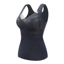 (Black XL( for 50‑62.5kg)) Women Padded Tank Top Built-in Bra Thin Ice Silk Black XL 50-62.5kg