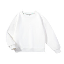 (120cm / 47.2in) Kinder Sweatshirt Rundhals Langarm Weiß 140cm