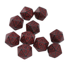 10 Stück Acryl-polyedrische Würfelset für RPG- und Brettspiele, 20 Seiten