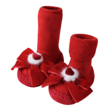(L 13cm for 12‑18 Months) Rote Baby-Fußsocken-Rutschfest-0-6M