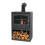 OKO S4 Bio Ethanol Stove with Log Storage in Charcoal Grey with Angled 5