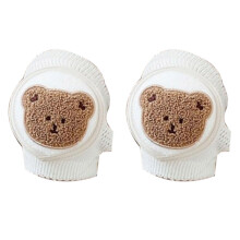 (Fluffy Bear) Baby Knee Pads Cotton Soft Adjustable Crawling Aid Little Rabbit