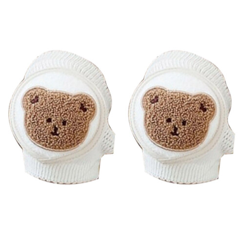 (Fluffy Bear) Baby Knee Pads Cotton Soft Adjustable Rabbit