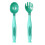(Green) Baby Fork Spoon Set Short Handles Soft PP Green 1