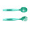 (Green) Baby Fork Spoon Set Short Handles Soft PP Green 2
