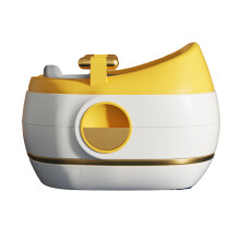 (Yellow Hard Pad) 3-in-1 Baby-Toiletten-Trainer Tragbar PVC Blau