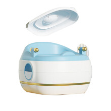 (Blue Hard Pad) 3-in-1 Baby-Toiletten-Trainer Tragbar PVC Blau